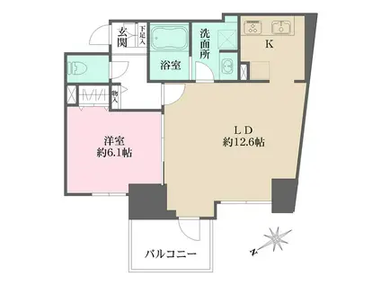 N-FLATS三ノ輪(1LDK/6階)の間取り写真