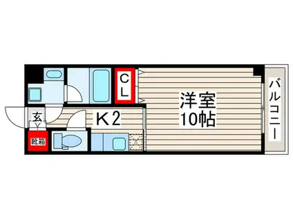 アークグランドハマ(1K/3階)の間取り写真