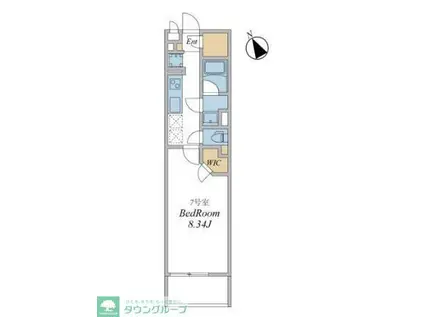 ウィンドテラス南八幡(1K/2階)の間取り写真