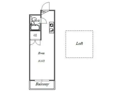 セイワハイツ(1K/1階)の間取り写真