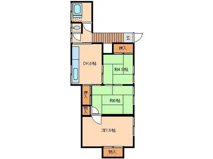 加藤アパート(3DK/1階)の間取り写真