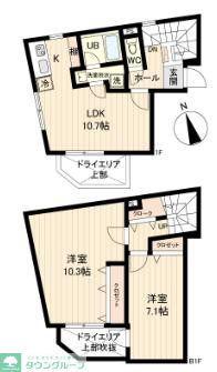 LIVEFLAT戸越(2LDK/B1階)の間取り写真
