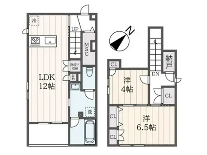 ショコラメゾンA&K(2LDK/2階)の間取り写真