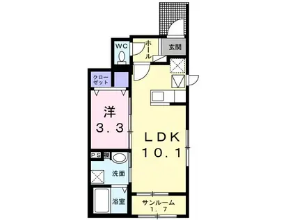 ラ・メール船橋(1LDK/1階)の間取り写真