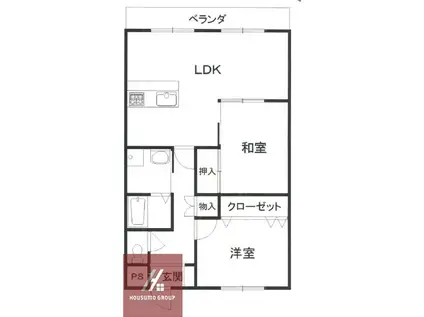 千里泉マンションI(2LDK/3階)の間取り写真
