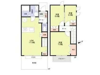 フェーデル アケボノ(3LDK/1階)の間取り写真