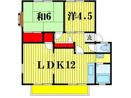 ヴィレッジサンフェリーチェA(2LDK/1階)の間取り写真