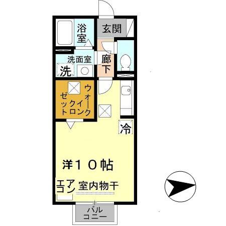 モナリエAN(ワンルーム/1階)の間取り写真