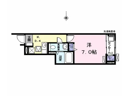 サン・ノーブル(1K/1階)の間取り写真