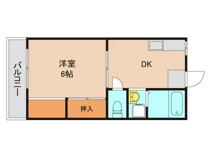 ヴィオラA(1DK/1階)の間取り写真