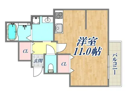 西宮市獅子ケ口町PJ(1K/2階)の間取り写真