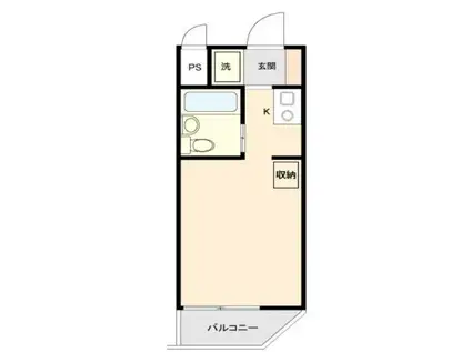 トップ取手第2(ワンルーム/1階)の間取り写真