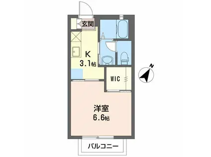 フォレスタ III(1K/2階)の間取り写真
