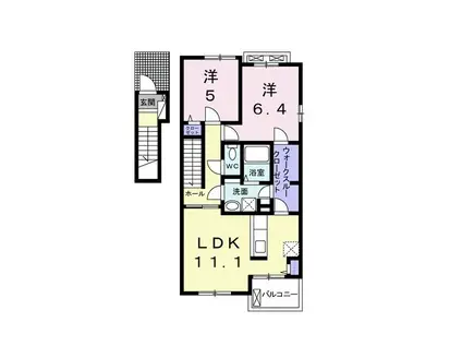 VILLA アニバ II(2LDK/2階)の間取り写真