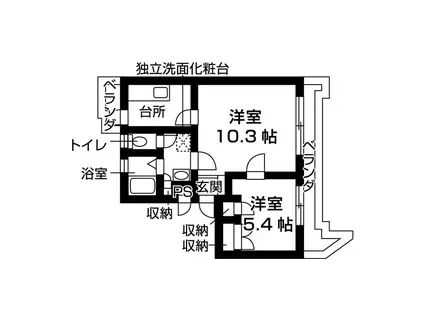 メゾンドプルニエ(2K/4階)の間取り写真