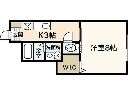 ディアハイム江波(1K/1階)の間取り写真