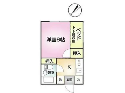 コーポ中門前(1K/1階)の間取り写真