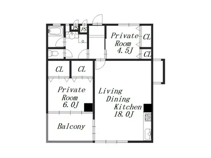 旧第三銀行橿原神宮前ビル(2LDK/3階)の間取り写真