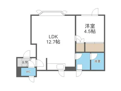ECOA環状(1LDK/2階)の間取り写真