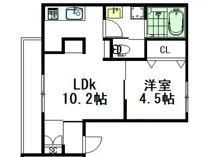 ヘーベルメゾン三鷹(1LDK/3階)の間取り写真