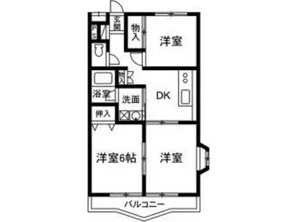 ロイヤルコート(3DK/2階)の間取り写真