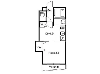カーサクリオネ(1DK/1階)の間取り写真