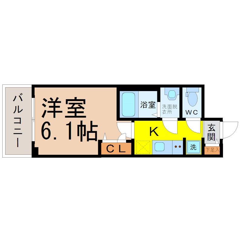 メイクス矢場町(1K/8階)の間取り写真