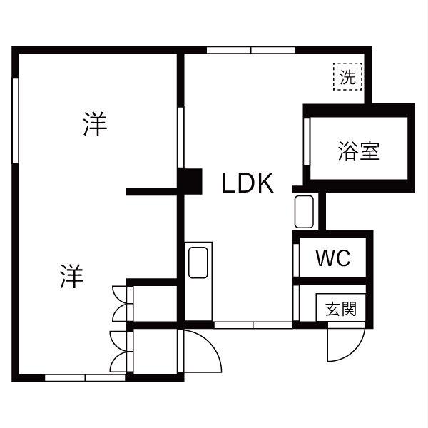 コーポラス華(2DK/2階)の間取り写真