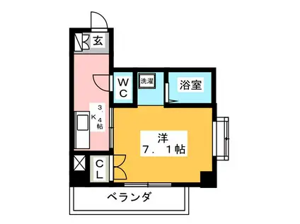 第3大洋ビル(1K/4階)の間取り写真