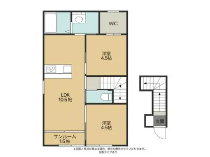 グッドライフステージ後三条A(2LDK/2階)の間取り写真