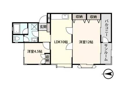 アシスト金沢マンション(2LDK/3階)の間取り写真