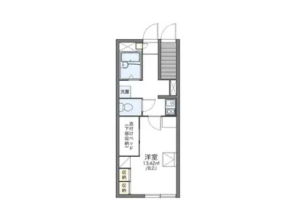 レオパレスレナールいさわ II(1K/1階)の間取り写真