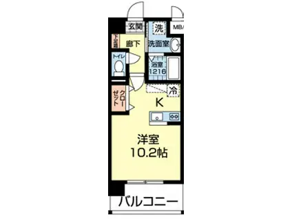 LINABELL(ワンルーム/4階)の間取り写真