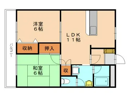 プロニティ・M(2LDK/1階)の間取り写真
