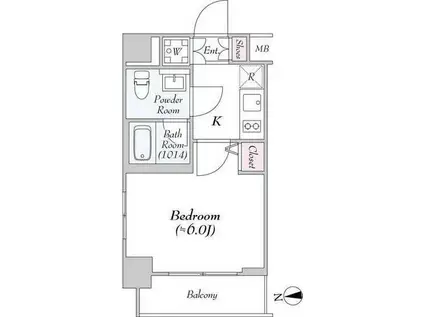 LOG 下高井戸(ワンルーム/7階)の間取り写真