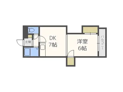 ノールアベニュー14(1DK/2階)の間取り写真