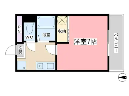 クローバー椥辻(1DK/2階)の間取り写真