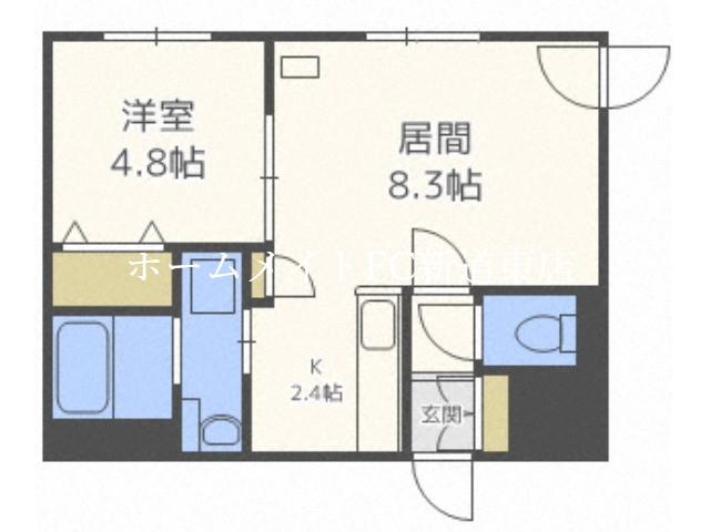 FELSENII(1LDK/4階)の間取り写真