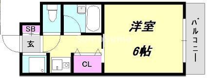 ファミーラ甲南(1K/2階)の間取り写真