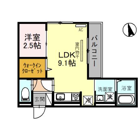 NAPSQUARE(1LDK/2階)の間取り写真