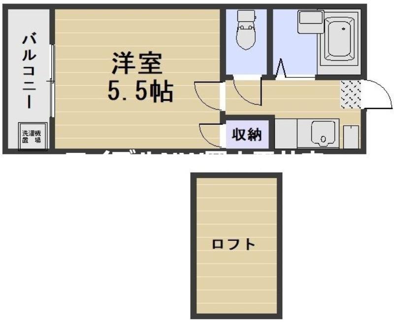 リヴェール豊成第1(1K/2階)の間取り写真