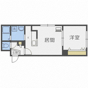 プロートン(1LDK/4階)の間取り写真