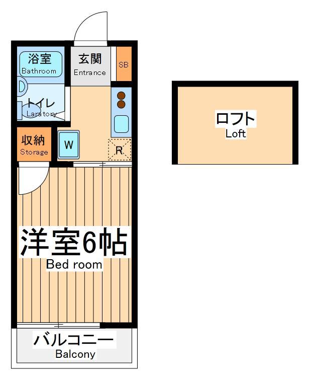 アリスコーポ町田(1K/1階)の間取り写真