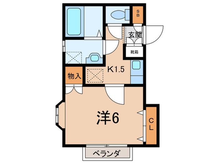 キャッスルホワイト原宿(1K/2階)の間取り写真