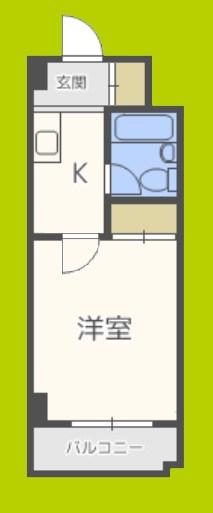 コーポアビコ(1K/4階)の間取り写真