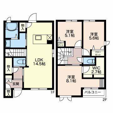 グリナージュ C(3LDK/1階)の間取り写真