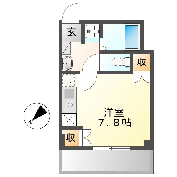 パークハイム鶴舞(1K/6階)の間取り写真