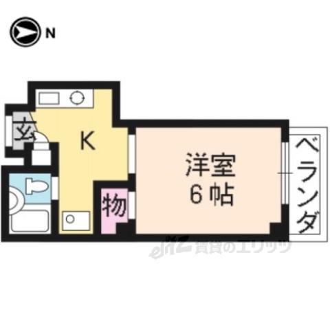 シャンボール今出川(1K/5階)の間取り写真