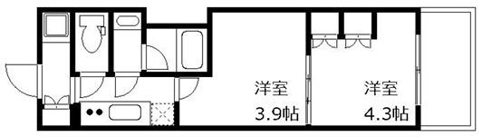 GENOVIA世田谷桜(2K/3階)の間取り写真