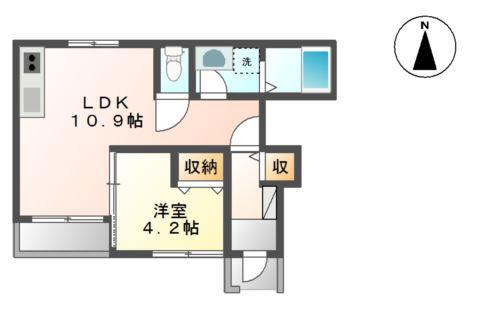 メルヴェーユ黒須VI(1LDK/1階)の間取り写真